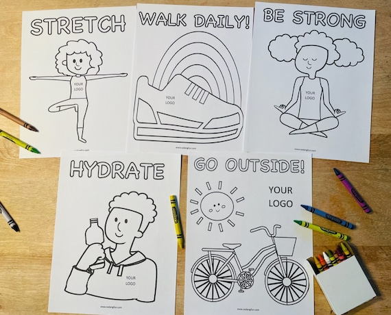 Personalized fitness coloring pages for kids