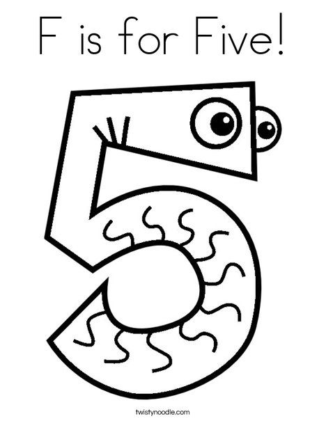 F is for five coloring page abc coloring pages coloring pages for kids coloring pages
