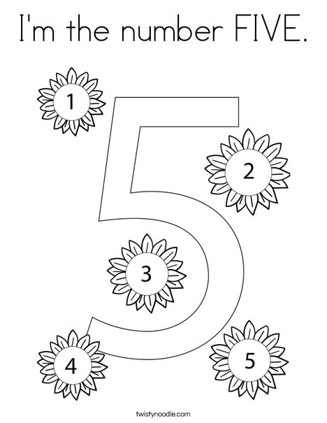 Im the number five coloring page