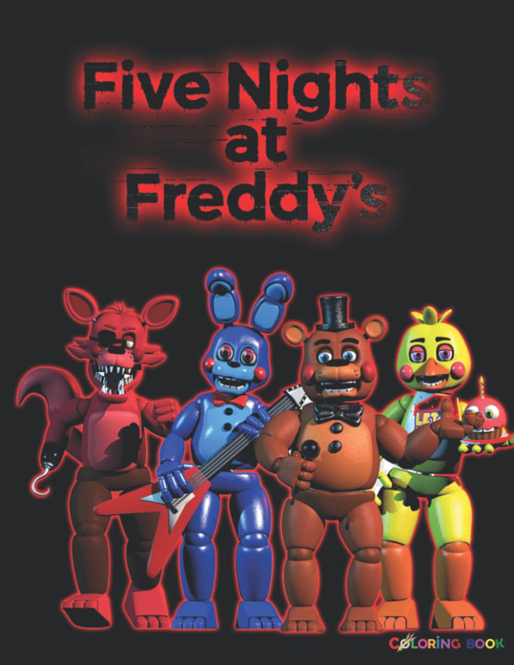 Five nights at freddys coloring book amazing freddy fazbears pizza jumbo coloring pages featuring funny and scarry all characters fnaf by fellino graphic