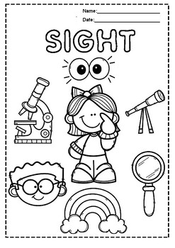 Discover the senses with preschool printable coloring pages for kids pdf