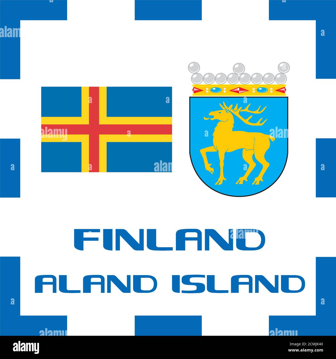 Aland island flag hi