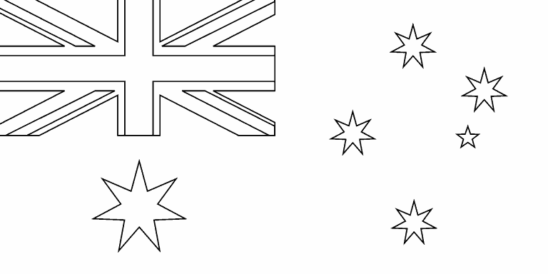Australian flag coloring page
