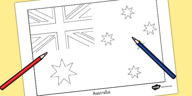 Australia flag template louring sheet teacher made