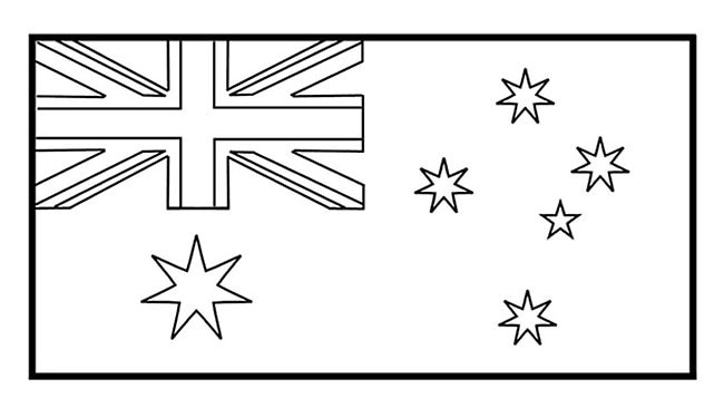 Colouring page stralian flag herald sun