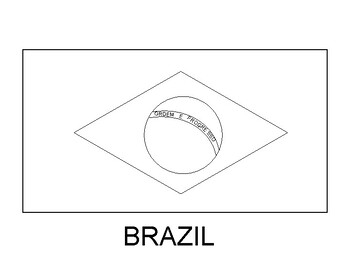 Brazil coloring flag tpt