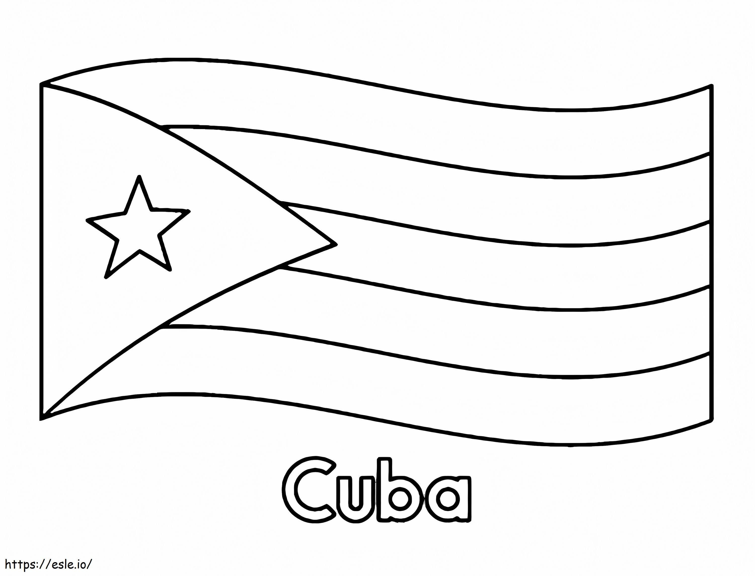 Printable cuba flag coloring page