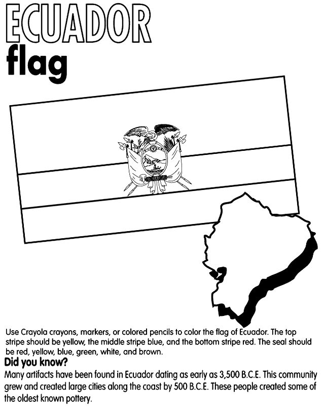 Ecuador on crayola flag coloring pages ecuador flag coloring pages