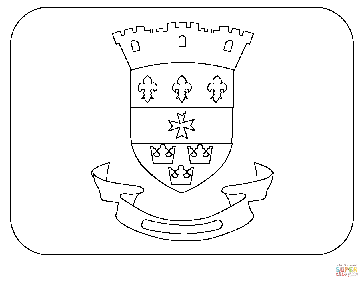 Flag of st barthelemy emoji coloring page free printable coloring pages