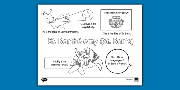 St barts facts coloring sheet teacher