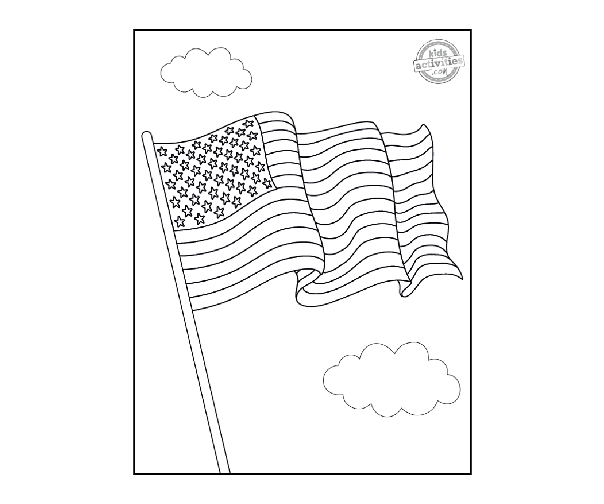 Free printable patriotic american flag coloring pages kids activities blog