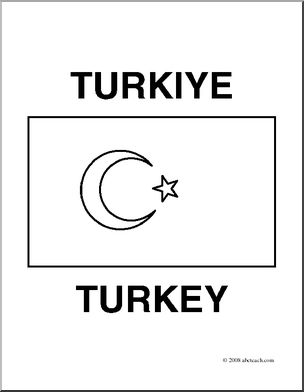 Clip art flags turkey coloring page i
