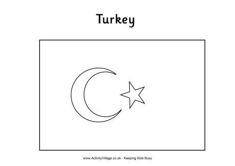 Turkey flag colouring page flag coloring pages turkey flag flag
