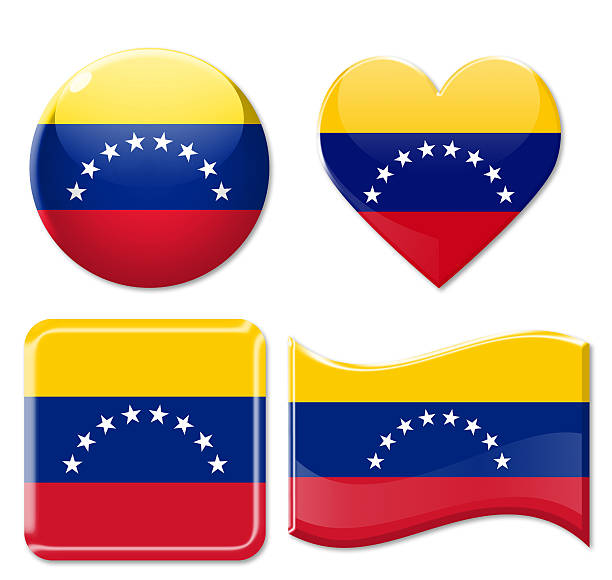 Round flag of venezuela with color pattern stock photos pictures royalty
