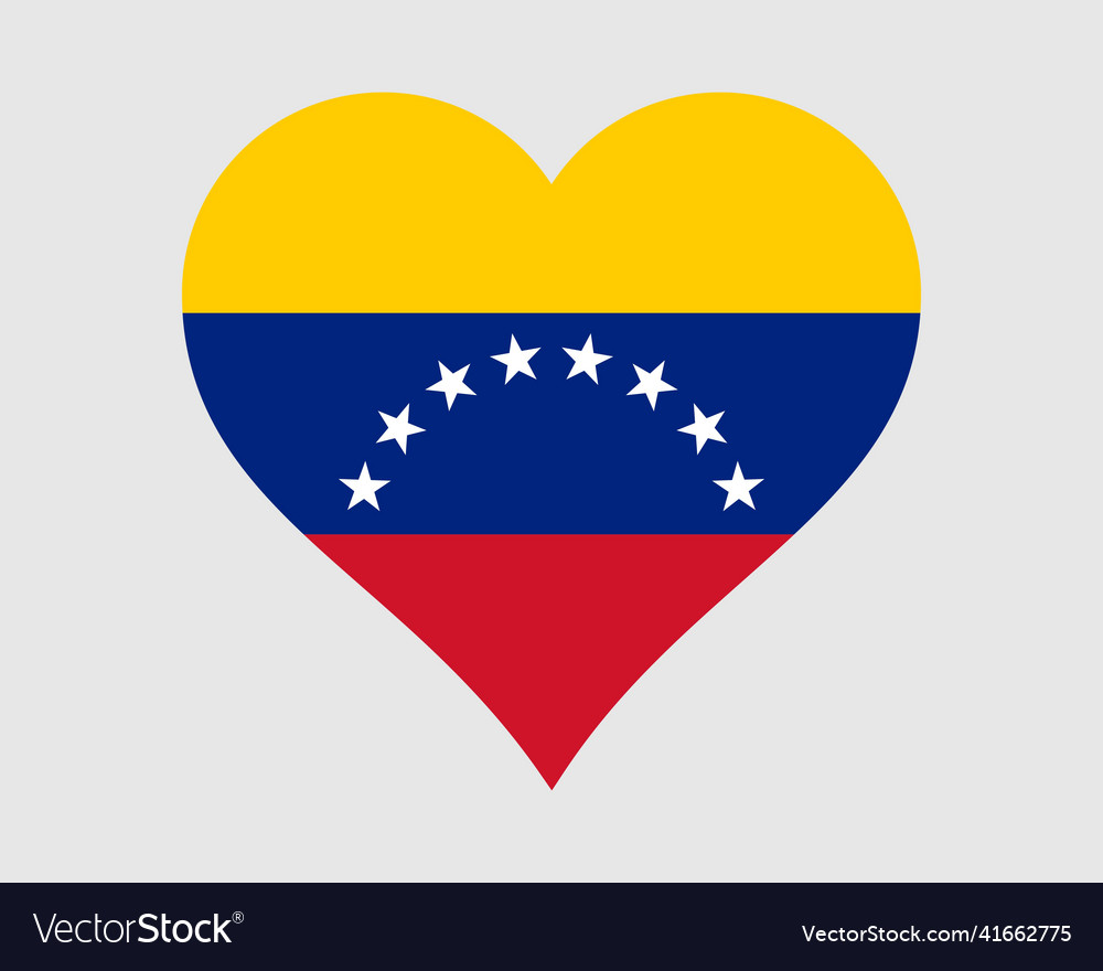 Venezuela heart flag venezuelan love shape icon vector image
