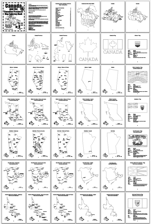 Canada and the canadian provinces coloring book