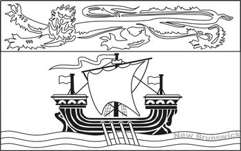 Canadian provincial flags in colour and colouring pages tpt