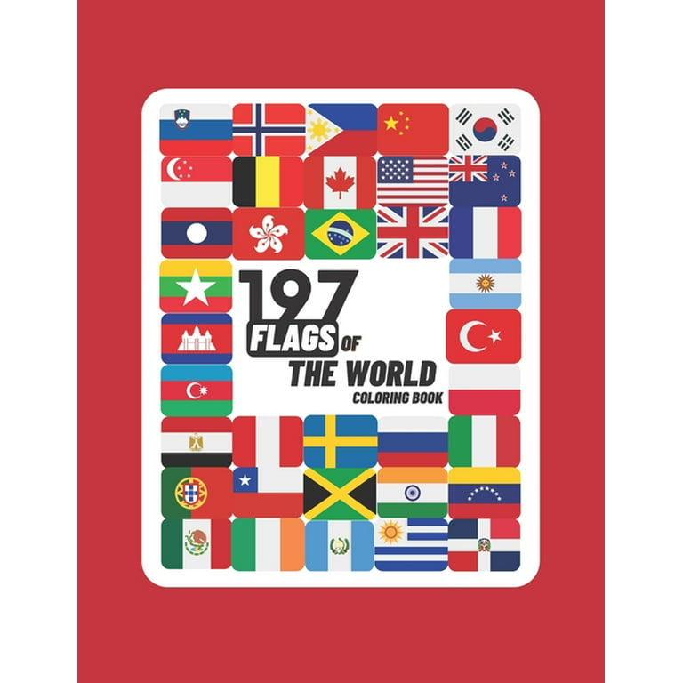 Flags of the world coloring book a great geography gift for kids and adults learn and color world flags x paperback