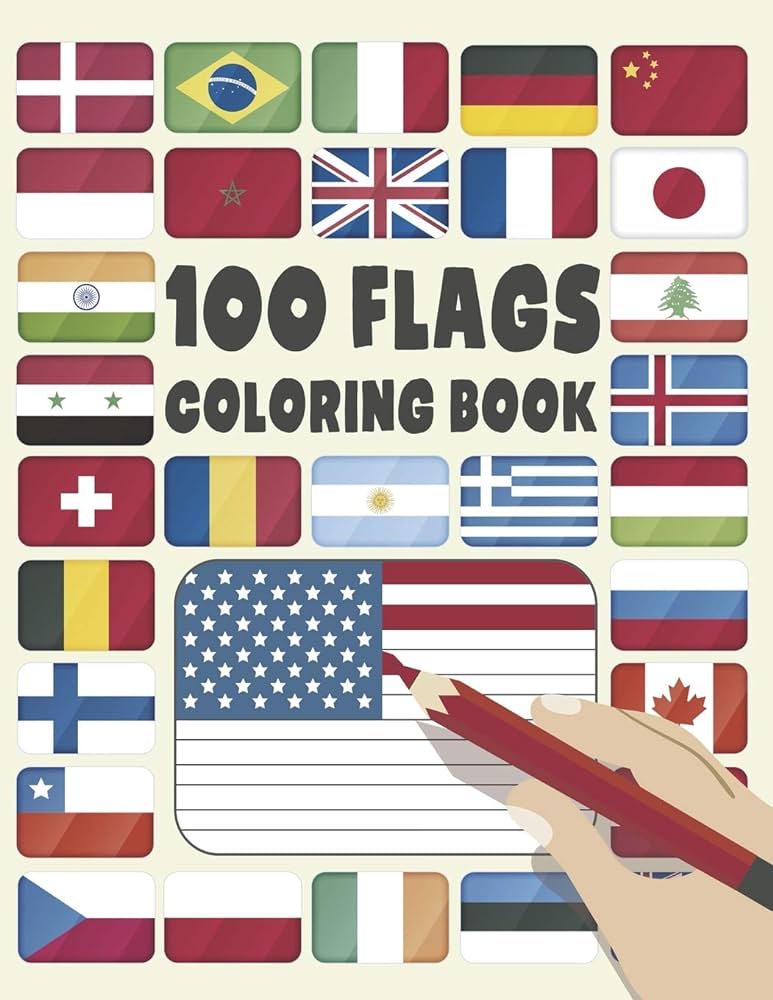 Flags an adults kids coloring book with flags of the most amazing countries in the world a great geography gift for kids and adults travellers coloring books