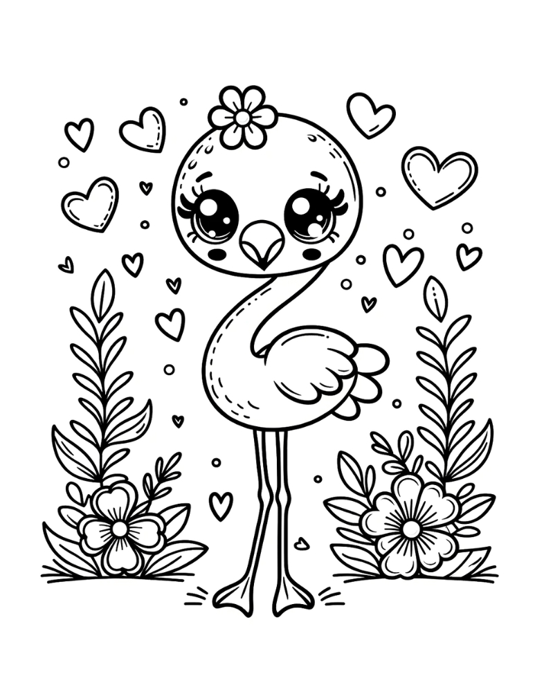 Free flamingo coloring pages for kids