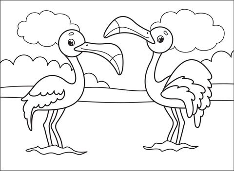 Flamingo coloring page free printable coloring pages