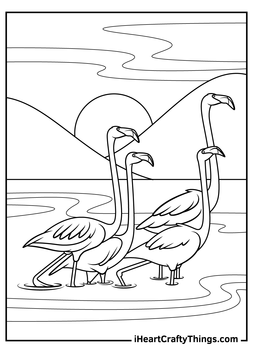 Flamingos coloring pages free printables