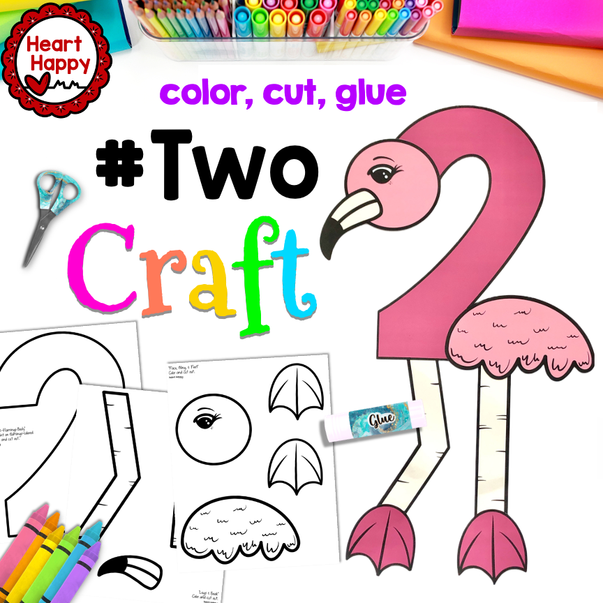 Number craft two flamingo craft made by teachers