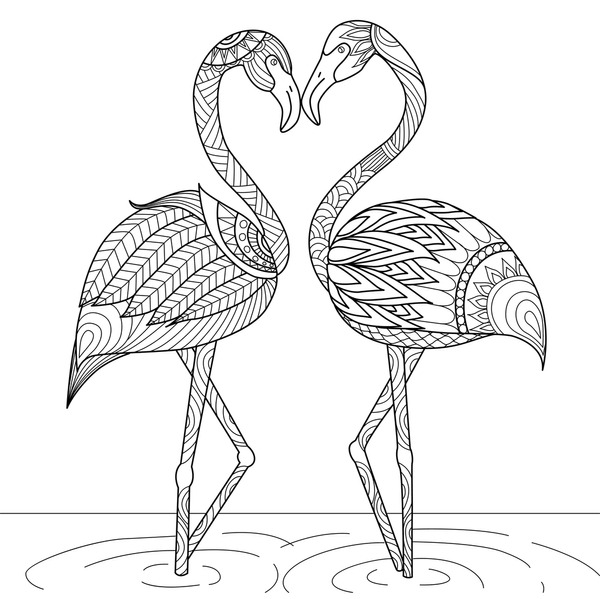 Thousand coloring book flamingo royalty