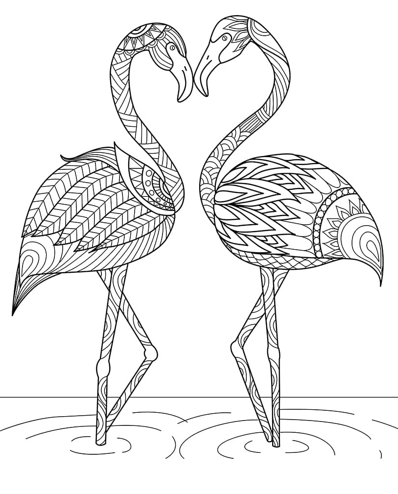 Flamingo coloring pages printable for free download