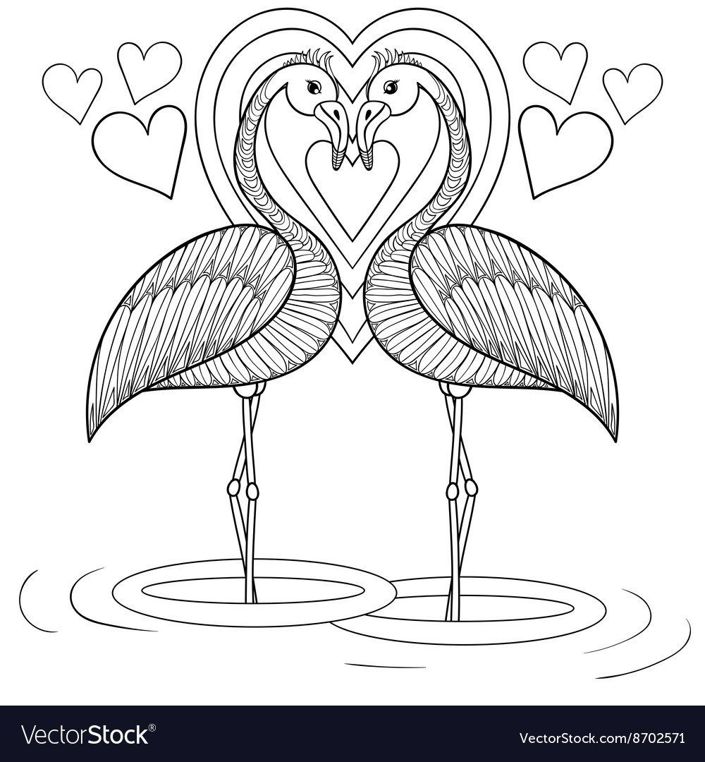 Flamingo coloring pages flamingo coloring pages for kids with coloring pages flamingo vector