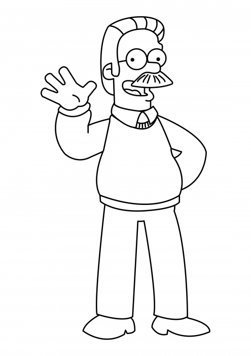 Ned flanders coloring pages the simpsons coloring pages