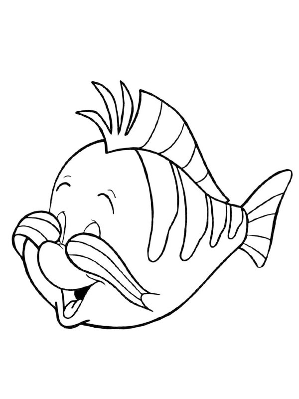 Fish flounder coloring page