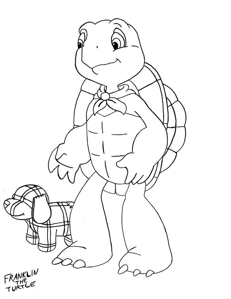 Franklin turtle coloring sketch