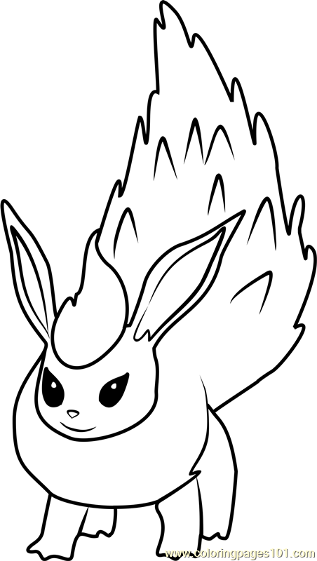 Flareon pokemon go coloring page for kids