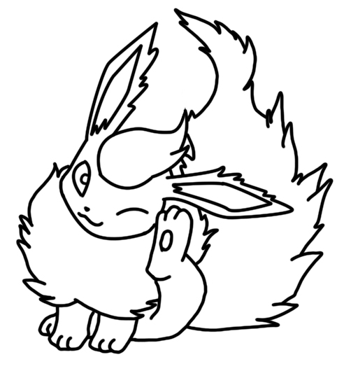 Flareon coloring page by bellatrixie