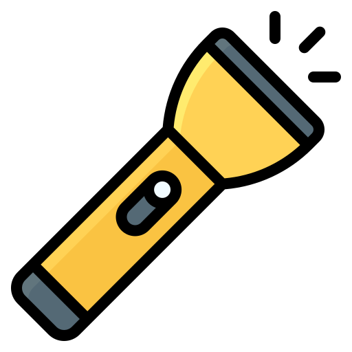 Flashlight generic outline color icon