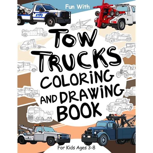 Towing tow truck colouring book towing tow truck colouring book for kids frankie cayz and books