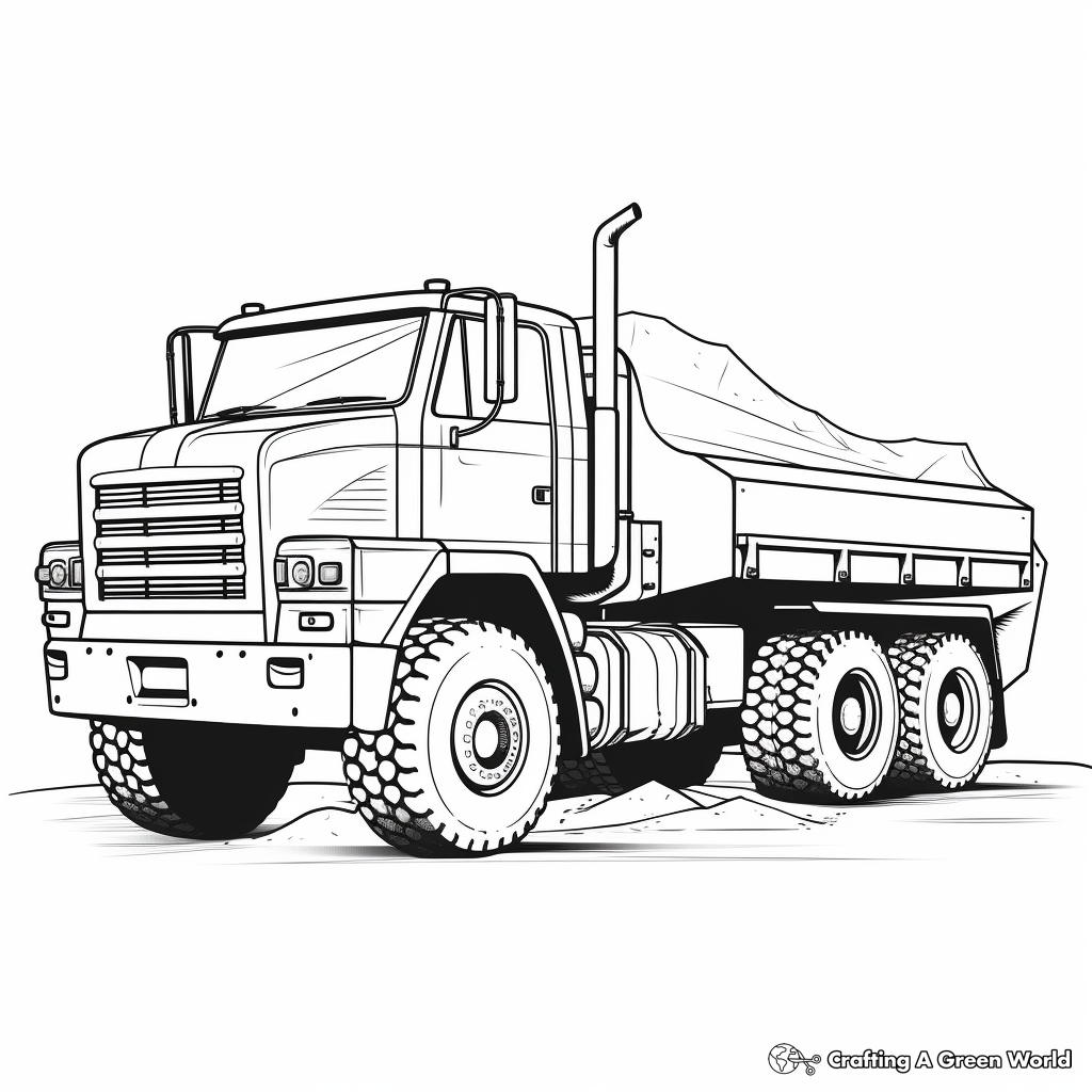 Flatbed truck coloring pages