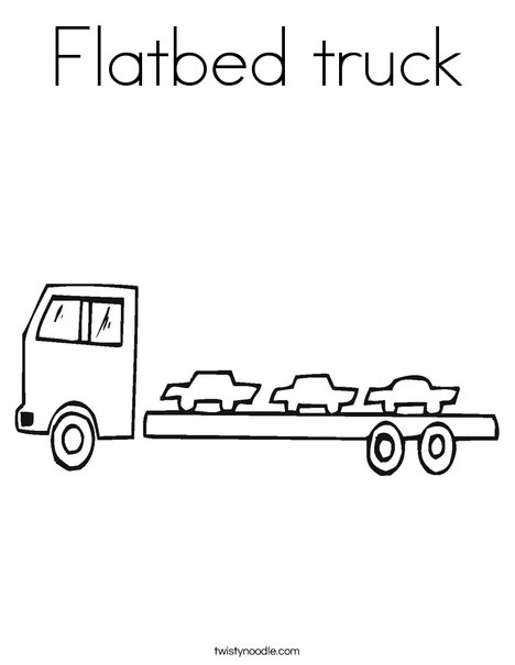 Flatbed truck coloring page
