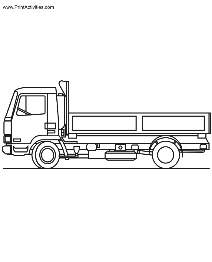 Truck coloring page flatbed truck
