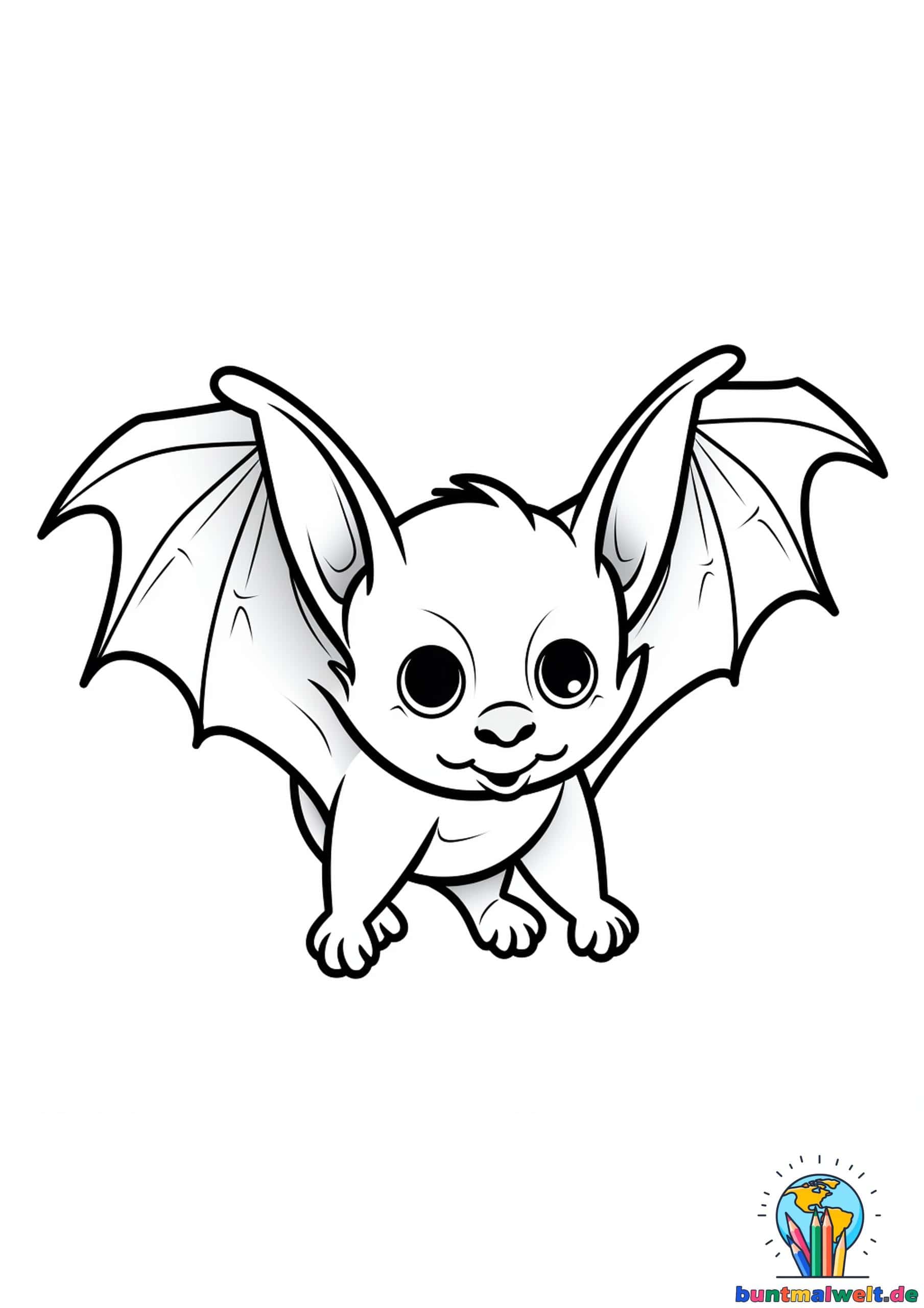 Ausmalbilr halloween flermaus zum ausdrucken