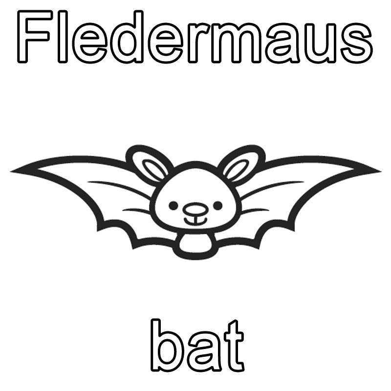Ausmalbild malvorlagen zum englisch lernen flermaus