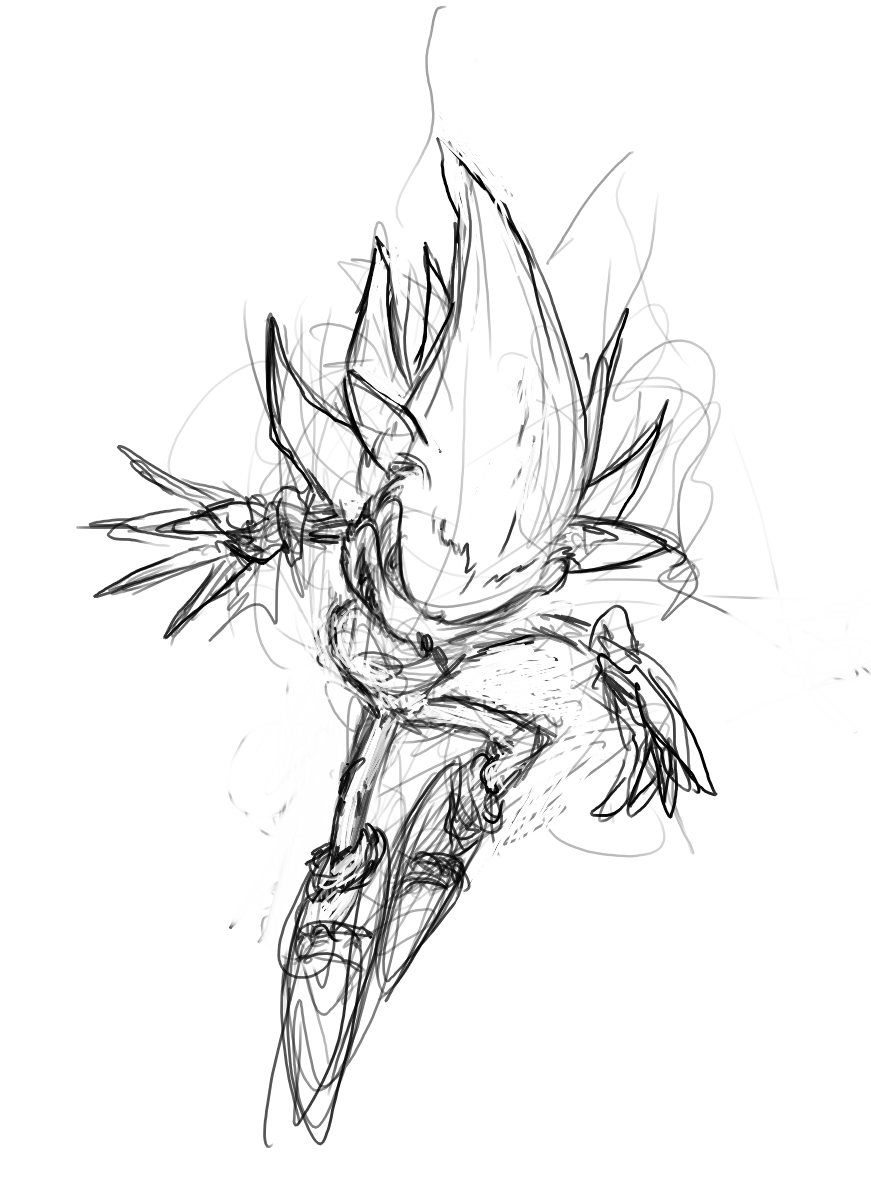 Fleetway super sonic sketch by morgoth on