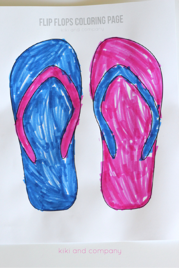 Summer fun free flip flops coloring page