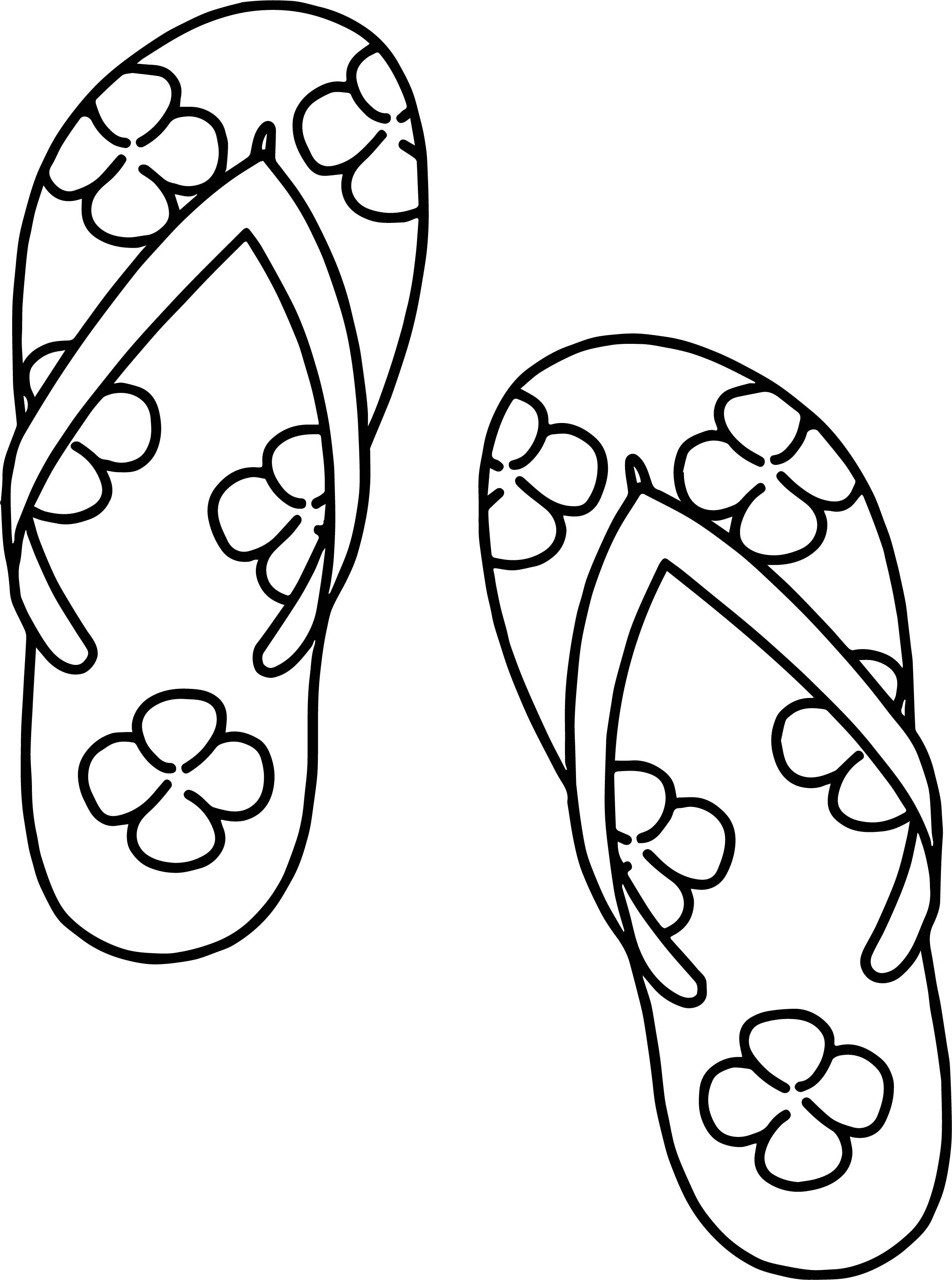 Slipper summer clover coloring page