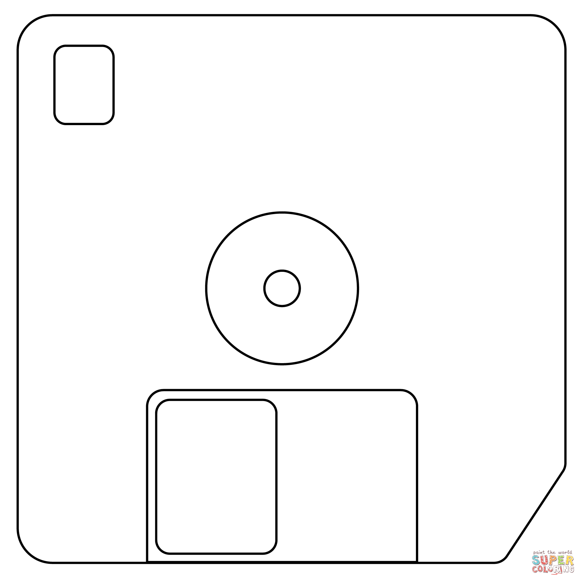 Black hard shell floppy emoji coloring page free printable coloring pages