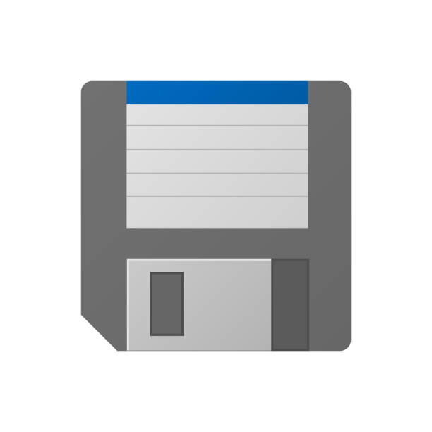 Simple floppy disk icon for personal puter or system unit stock illustration