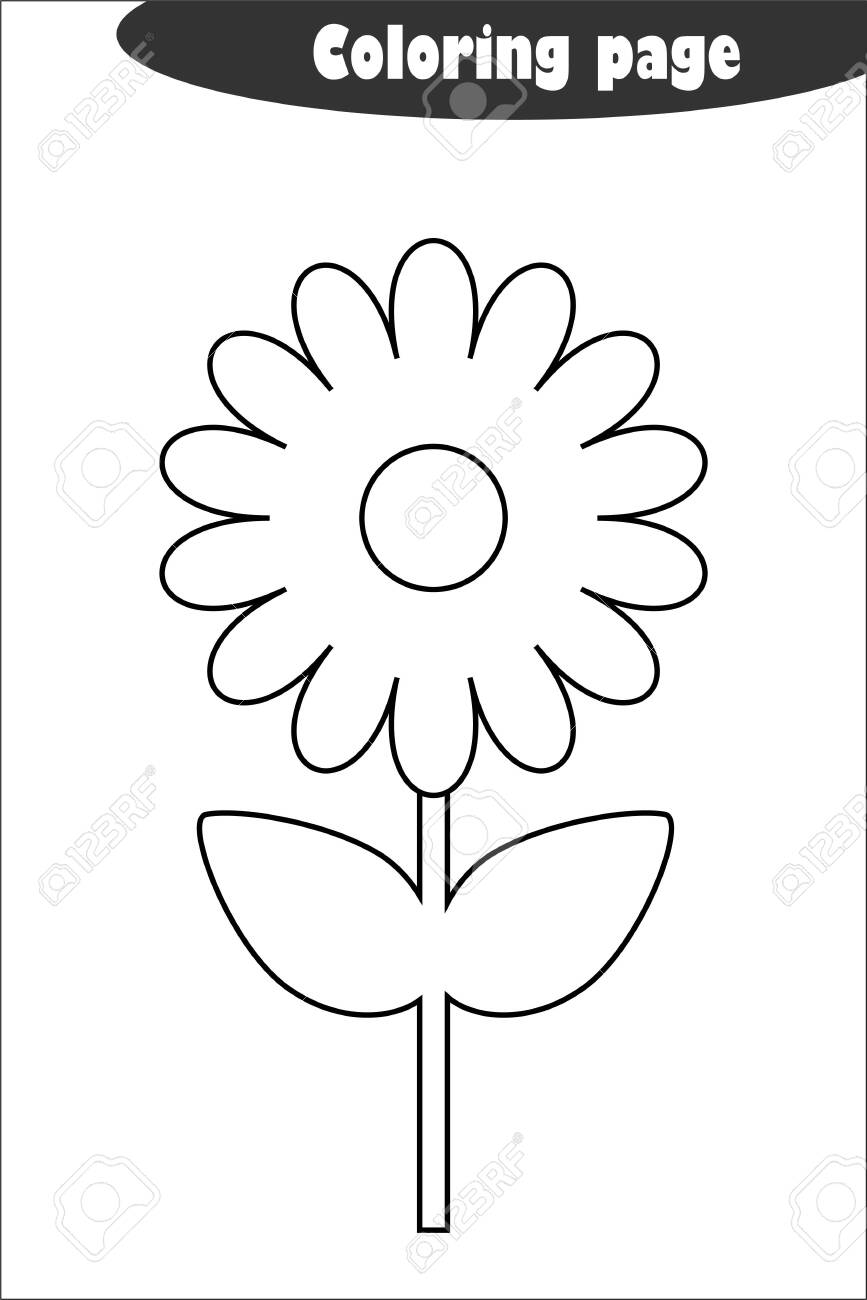 Flower in cartoon style coloring page spring education paper game for the development of children kids preschool activity printable worksheet vector royalty free svg cliparts vectors and stock illustration image