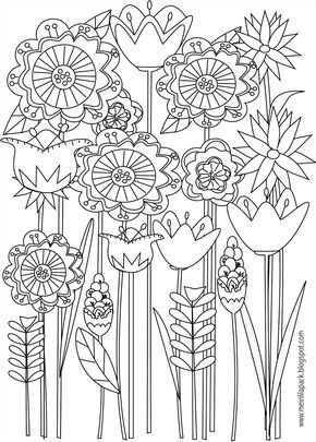 Free printable floral coloring page