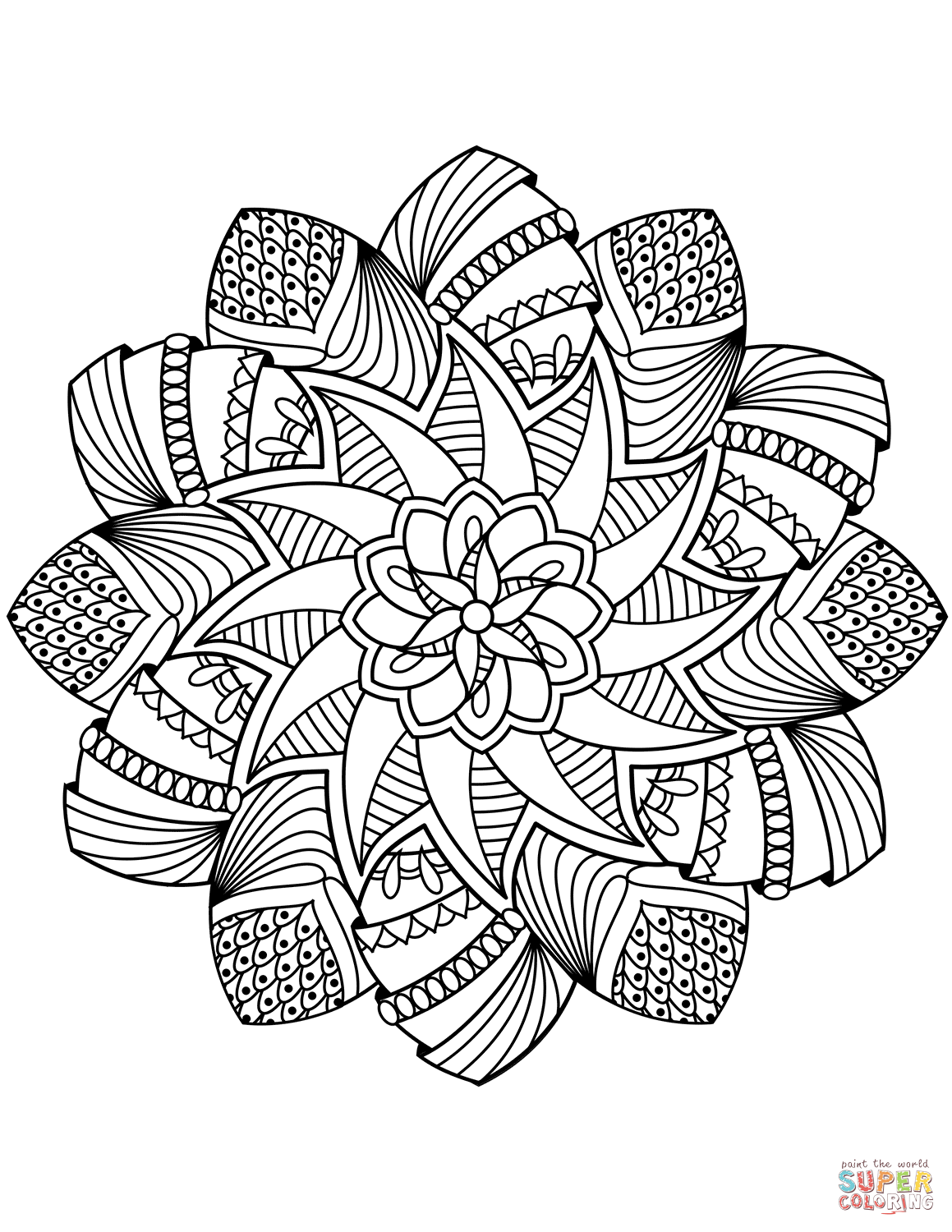 Flower mandala coloring page free printable coloring pages